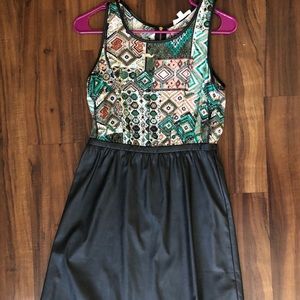 Adorable faux leather summer/spring dress